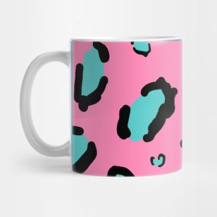 Hand Drawn Pink Leopard Print Pop Art Pattern Mug